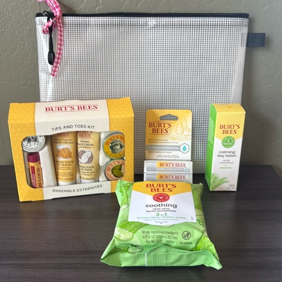 Burt's Bees Other - Burt’s Bees Gift Bundle: Tips and Toes Kit Lip Balm Calming Lotion Towelettes